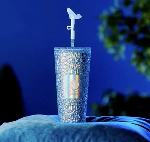Disney Parks Cinderella 75th Anniversary Starbucks Tumbler Glas Slipper Strohhalm - Bild 1 von 3