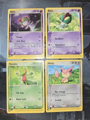 Ruby & Sapphire 4 Card Lot Ralts, Skitty, Treecko Pokémon - Image 1 of 4
