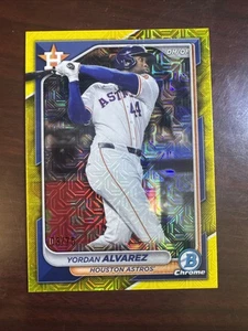 2024 Bowman Chrome - Yordan Alvarez #48 Yellow Mojo Refractor /75 Astros. - Picture 1 of 3