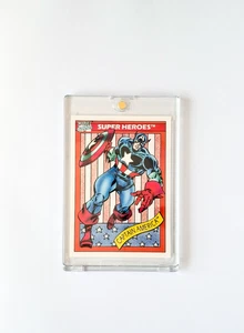 1990 Marvel Universe Trading Card CAPTAIN AMERICA #1 NM in New Mint Keeper Case - Picture 1 of 6