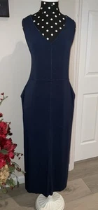 Maxi Vestido para Mujer Jill Azul Marino Sin Mangas Recortado Espalda Jersey X-Grande Pequeño - Imagen 1 de 17
