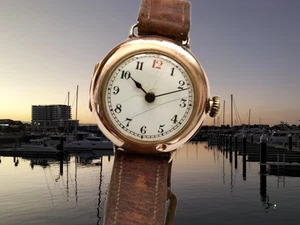 Vintage ROLEX GOLD WATCH. 9ct Solid Gold case, 27mm, circa 1916 Works - Picture 1 of 24