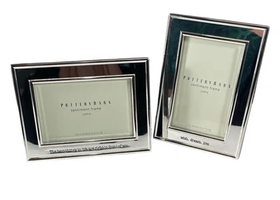 Vtg Pottery Barn Silver Plated Sentimental Frames 6X4 & 4X6 Shiny Silver NOS - Image 1 of 4