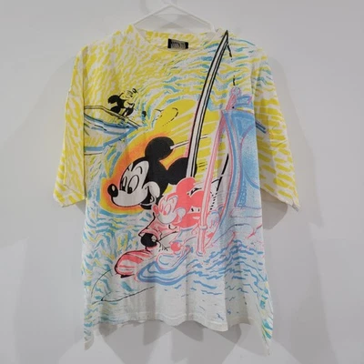 Camiseta De Colección Mickey Disney Jerry Leigh Para Hombres Gráfica Años 90 Estampado Completo  Foto 1 de 4
