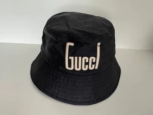 SCHNÄPPCHEN: GUCCI Bucket Hat - Fischerhut - Damen - schwarz - NEU - Bild 1 von 3