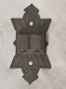 Vintage Antik Doppel Öllampe Schwenkarm Wandhalterung Gusseisen 5 1/2" - Bild 1 von 5