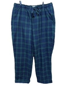 LL Bean Plaid Flannel Pajama Pants XXL Mens Cotton Black Watch Tartan - Picture 1 of 5