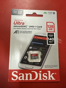 ⚡️Carte mémoire micro SD SDXC SanDisk 128 Go 140 Mo/s Ultra 128G Classe 10 UHS-1 A1 - Photo 1 sur 1