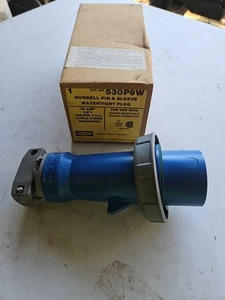 Hubbell HBL530P9W Spina maschio perno e manicotto 30A 120/208Vac 4 poli 5 fili NUOVO - Foto 1 di 5