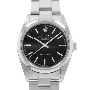 Rolex Air King 1400M 34mm Black Index Steel Oyster Smooth Mens Watch 2001 - Picture 1 of 11