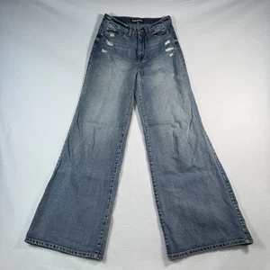 Jeans blu revival donna 28 blu gamba larga vita alta lavaggio medio - Foto 1 di 12