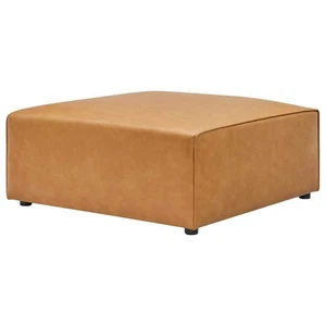 MODWAY Mingle 37 in. Tan Faux Leather Ottoman - Picture 1 of 7