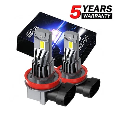 For Chevy Impala 2006-2013 H9 H11 LED Headlight High / Low Bulbs 10000K White - Image 1 of 4