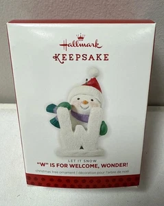 Punze "W" Is For Welcome, Wonder! Let It Snow Andenken Ornament 2013 Neu - Bild 1 von 6