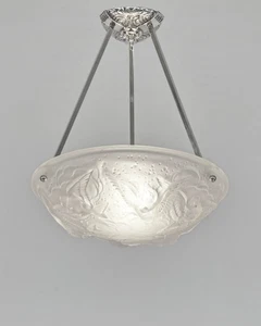  MULLER FRERES : A FRENCH 1930 ART DECO PENDANT LIGHT     chandelier lamp france - Picture 1 of 8