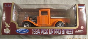 Road Legends 1934 Ford Pickup Pro Street 1:18 Scale Diecast Truck Orange NEW - Picture 1 of 6