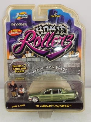 Jada Toys Homie Rollerz ‘95 Cadillac Fleetwood Green Lowrider With Shark & Japon - Image 1 of 4