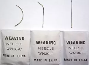 CHOOSE QUANTITY-- STAINLESS HAIR WEAVING NEEDLE 3 SHAPE - Picture 1 of 5