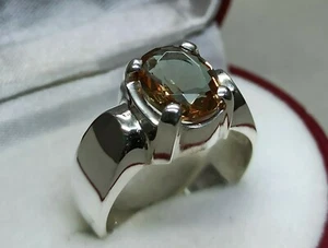Oval Cut 3 Carat Alexandrite Sterling Silver 925 Handmade Alexandrite Women Ring - Picture 1 of 12