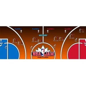NBA Jams Tournament Edition Arcade Control Panel Overlay CPO Textured Laminate - Picture 1 of 1