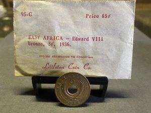 1936 East Africa 5 Cents Bronze Coin-Littleton Coin Company 95-C - Picture 1 of 2