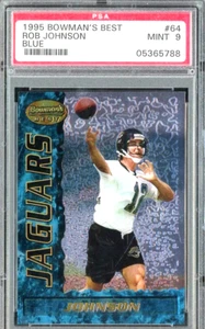 1995 Bowman's Best Blue #64 Rob Johnson Jaguars RC Rookie PSA 9 MINT - Picture 1 of 2