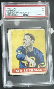 1948 Leaf Sid Luckman Rookie #1 SGC 1 - Chicago Bears - Vintage HOF RC - Picture 1 of 2