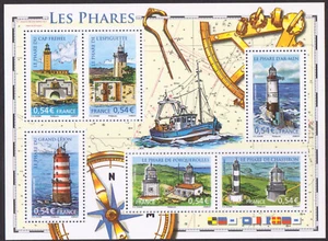 FRANCE - 2007 LIGHTHOUSE - MIN. SHEET MINT NH - Picture 1 of 4