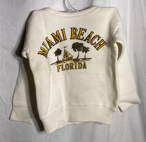 Vntg Miami Beach Florida Sailboat Palm trees Sweatshirt Kid's- White No Size - Picture 1 of 6
