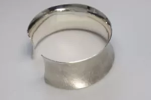 Sterling Silver 925 Vintage Retro Open Bangle Thick Cuff Bracelet Jewelry Women - Picture 1 of 11