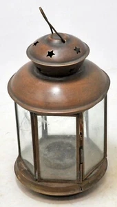 Vintage Brass Small Lamp Lantern Original Old Hand Crafted - Picture 1 of 9