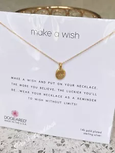 Dogeared Sisters Make A Wish Necklace Sterling Over 14kt Gold In Ribbon Gift Box - Picture 1 of 2