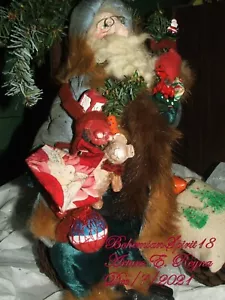 Arturo E.Reyna CHRISTMAS SANTA FIGURE CLAY TOYS TEDDY FOLK ART VICTORIAN STYLE - Picture 1 of 8