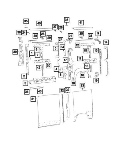 Genuine Mopar 2014-2024 Ram ProMaster 2500 B Pillar Reinforcement 68167582AA - Image 1 of 1