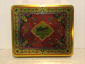 Whitman's Candies Cloisonne Tin. Colorful Hinged Lid 10 x 8 1/4 x 1 1/2" - Picture 1 of 7