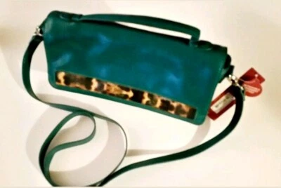 Merona Green Faux Leather Leopard Clutch W/Detachable Crossbody Strap NWT - Image 1 of 4