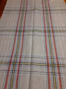 Australian Wool Vintage Scarf Plaid Long 13.5”x 51” Gray Red Black - Picture 1 of 5