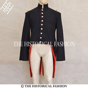 Abrigo de hombre azul marino Regency abrigo de lana de un solo pecho 18º militar - Imagen 1 de 4