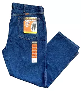 Rustler Men's 40x30 Rugged Heavy-Wgt. DARK BLUE Work Jeans NWT 100% Cotton Denim - Picture 1 of 11