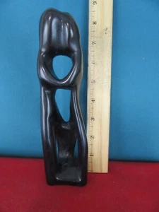 Handgefertigt in Kenia Speckstein Skulptur Paar umarmt küssend Kunst Figur - Bild 1 von 5