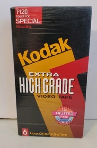 Vintage Kodak VHS Tape Cassette Extra High Grade T-120 6 Hours New Sealed - Picture 1 of 3