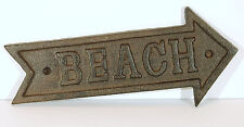 Olden Time Cast Iron Beach Arrow Sign Plaque From Atlantic Coast