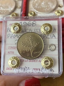 Italienische Republik 20 Livres 1968 Eichenzweig versiegelt Qfdc Subalpina - Bild 1 von 3