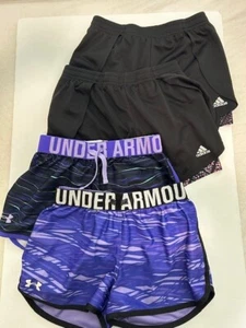 4 pack Adidas/Under Armour Youth Shorts - Size 10/12 Medium - Picture 1 of 8