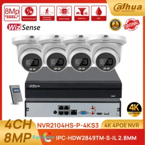 HOT Dahua 4K 4CH CCTV System 8MP WizSense Smart Light MIC IP Camera 4POE NVR Lot - Picture 1 of 22