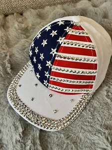 Summer Hat American Flag Trucker Rhinestone - Picture 1 of 2