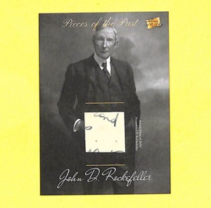 2018 Pieces Of The Past John D Rockefeller Cut Signed Document Relic Card