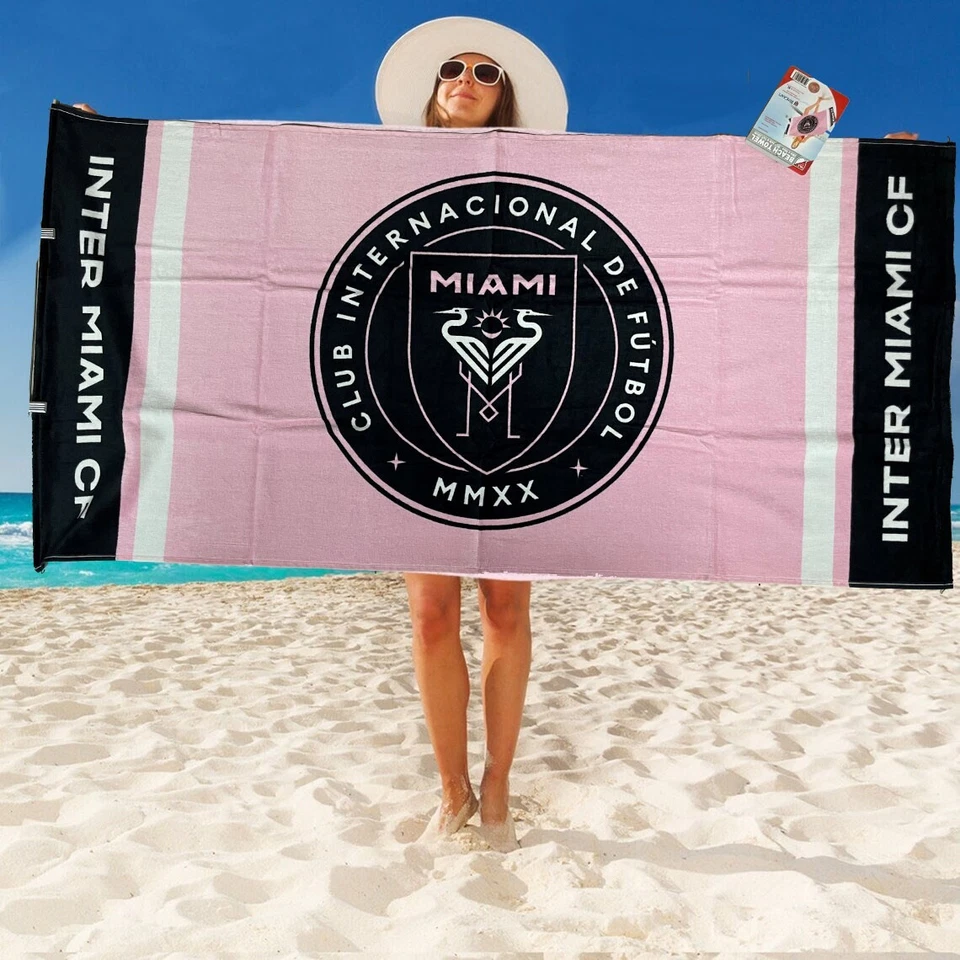 国际米兰足球俱乐部沙滩毛巾 Leo Messi 30X60 MLS 足球世界杯 Lionel 阿根廷 — 第 1/4 张图片