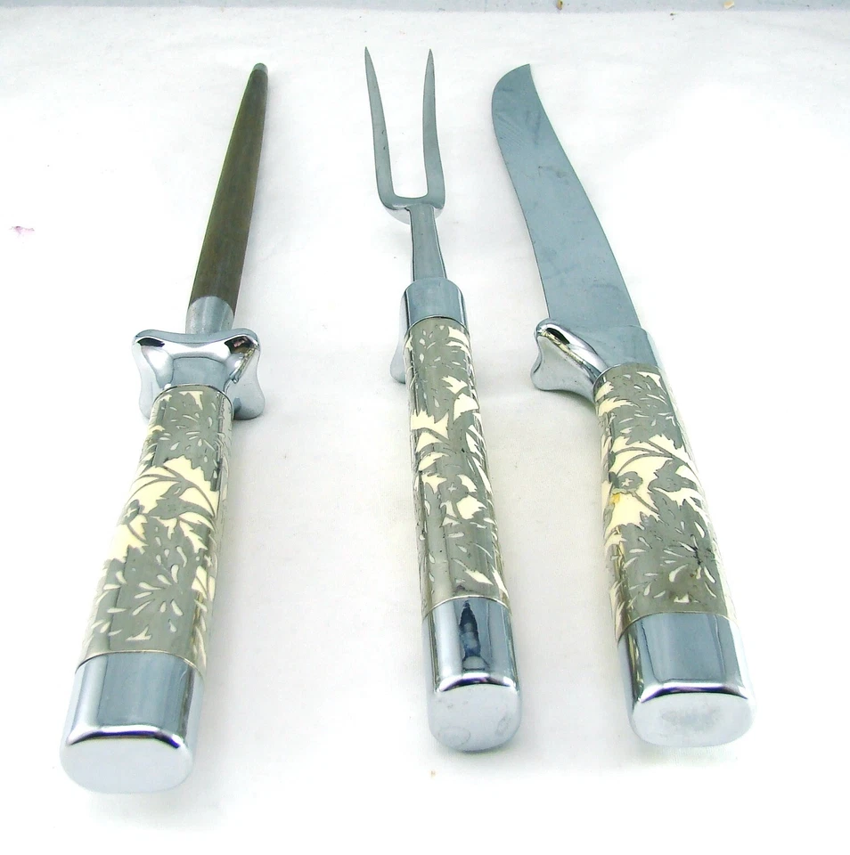 Briddell Carvel Hall Argento Sovrapposizione Plastica Classic Cream 3 PC Set - Immagine 1 di 4