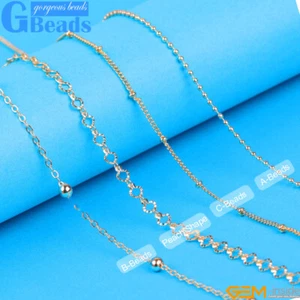 Necklace 14K Gold Filled 39.3” Men Women Cable Chain For Jewelry Making Findings - Picture 1 of 40